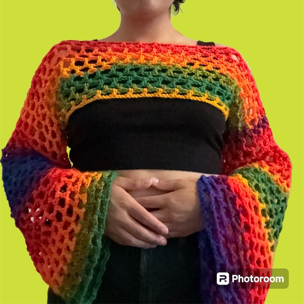 Crocheted rainbow shirt!
